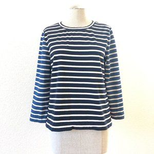 J. Crew- 3/4 Sleeve Striped Shirt Red White Blue